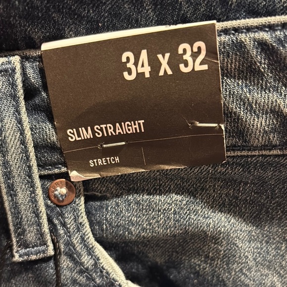 Express Blue Straight Jeans Classic Fit - Picture 3 of 5